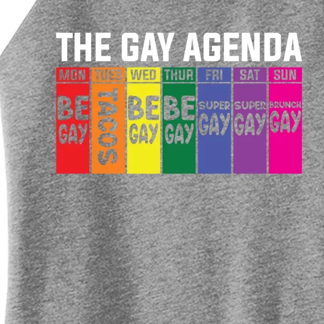 The Gay Agenda Lgbt Pride Gift Women’s Perfect Tri Rocker Tank