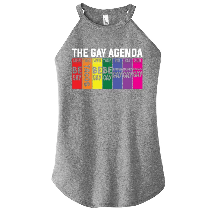 The Gay Agenda Lgbt Pride Gift Women’s Perfect Tri Rocker Tank