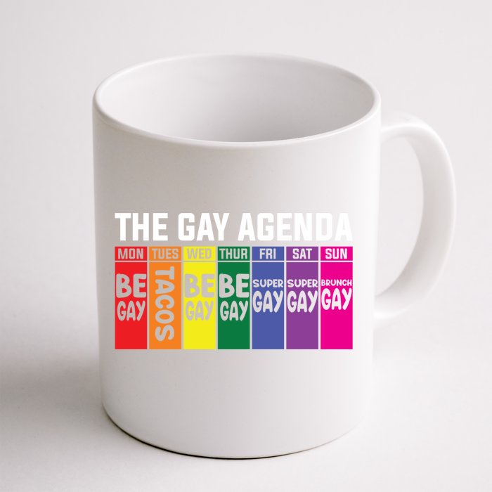 The Gay Agenda Lgbt Pride Gift Front & Back Coffee Mug