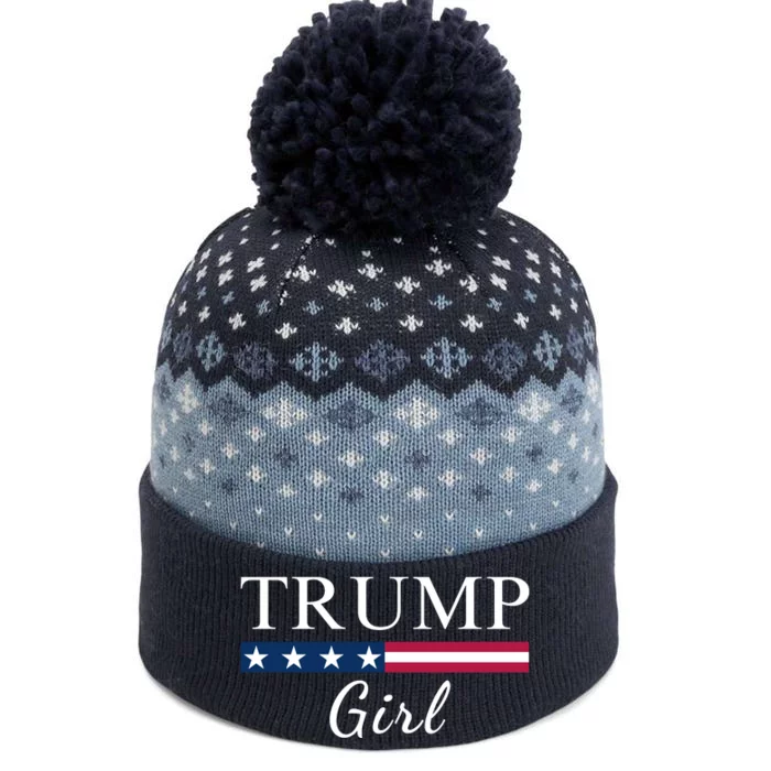 Trump Girl American Flag Vote Trump Republican Trump Girl Us Flag Conservative The Baniff Cuffed Pom Beanie