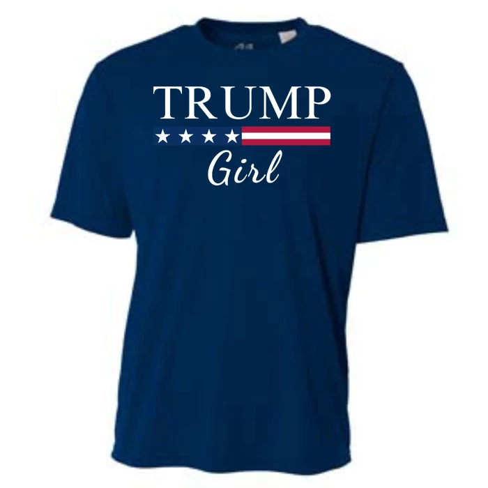 Trump Girl American Flag Vote Trump Republican Trump Girl Us Flag Conservative Cooling Performance Crew T-Shirt