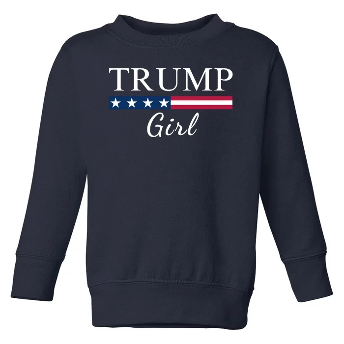 Trump Girl American Flag Vote Trump Republican Trump Girl Us Flag Conservative Toddler Sweatshirt