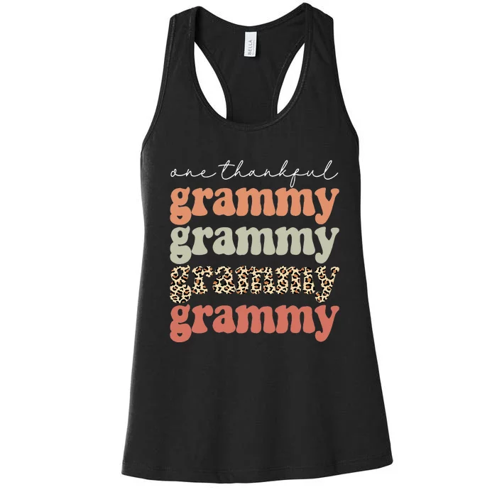 Thankful Grammy Autumn Tree Harvest Decorative Sign Women's Racerback Tank