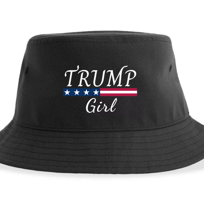 Trump Girl American Flag Conservative Vote Trump Republican Trump Girl Us Flag Sustainable Bucket Hat