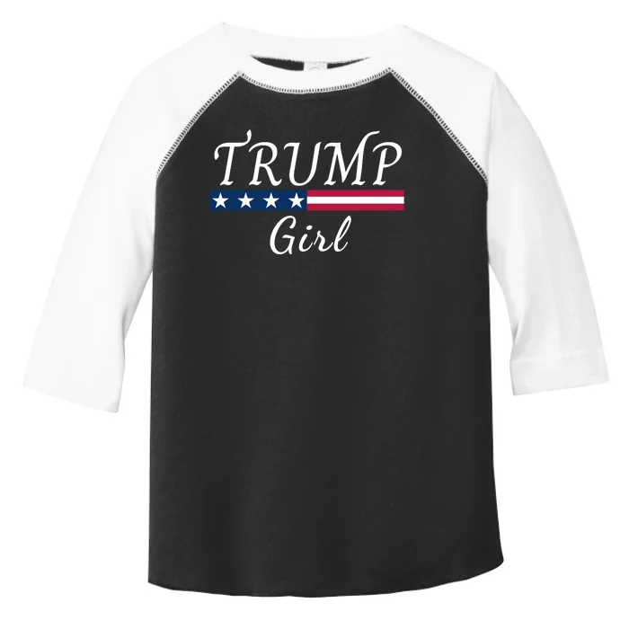 Trump Girl American Flag Conservative Vote Trump Republican Trump Girl Us Flag Toddler Fine Jersey T-Shirt