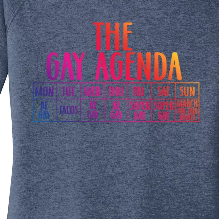 The Gay Agenda Lgbt Pride Rainbow Lgbtq Gay The Gay Agenda Cute Gift Women's Perfect Tri Tunic Long Sleeve Shirt