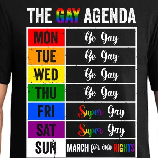 The Gay Agenda Support Gay Lgbt Funny Pride Month Rainbow Gift Pajama Set