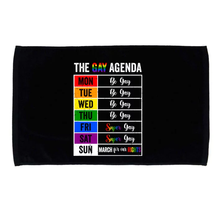 The Gay Agenda Support Gay Lgbt Funny Pride Month Rainbow Gift Microfiber Hand Towel