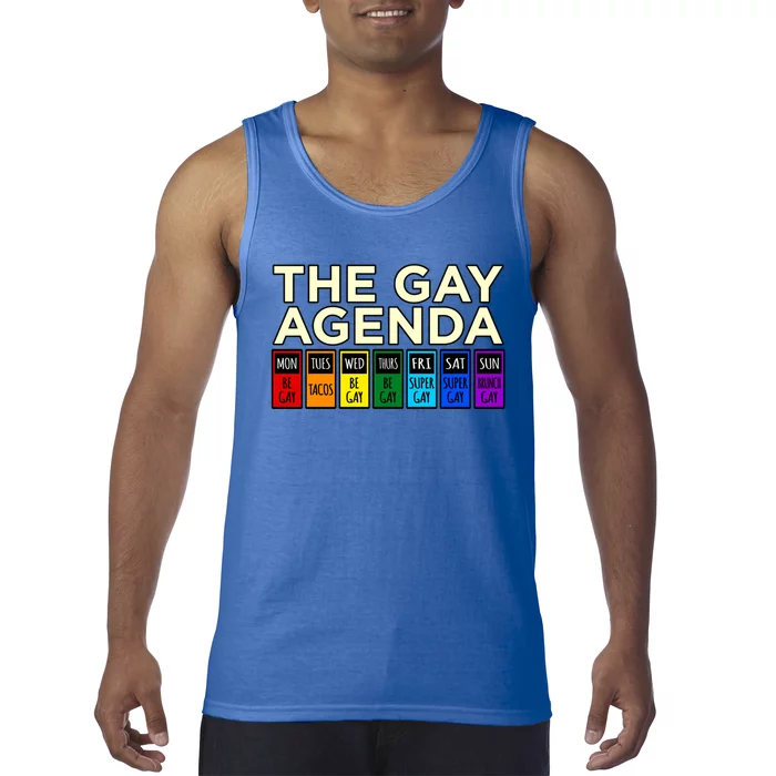 The Gay Agenda Lgbtq Pride Month Rainbow Supporter Graphic Cool Gift Tank Top