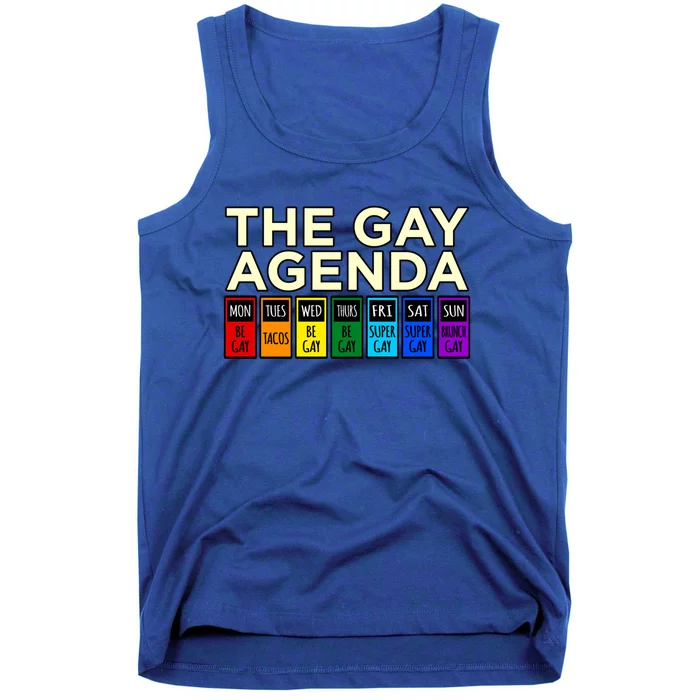 The Gay Agenda Lgbtq Pride Month Rainbow Supporter Graphic Cool Gift Tank Top