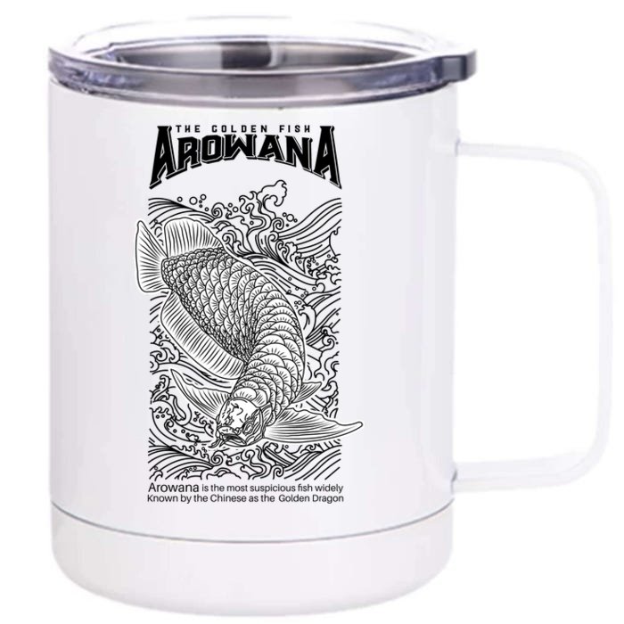 The Golden Arowana FIsh Front & Back 12oz Stainless Steel Tumbler Cup