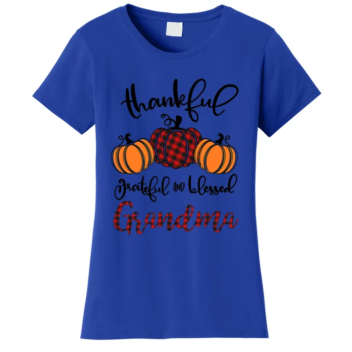 Thankful Grateful And Blessed Grandma Pumkin Thankgiving Gift Women's T-Shirt