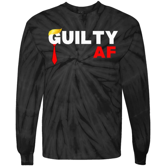 Trump Guilty Af Lock Him Up Trump 2024 In Prison Behind Bars Tie-Dye Long Sleeve Shirt