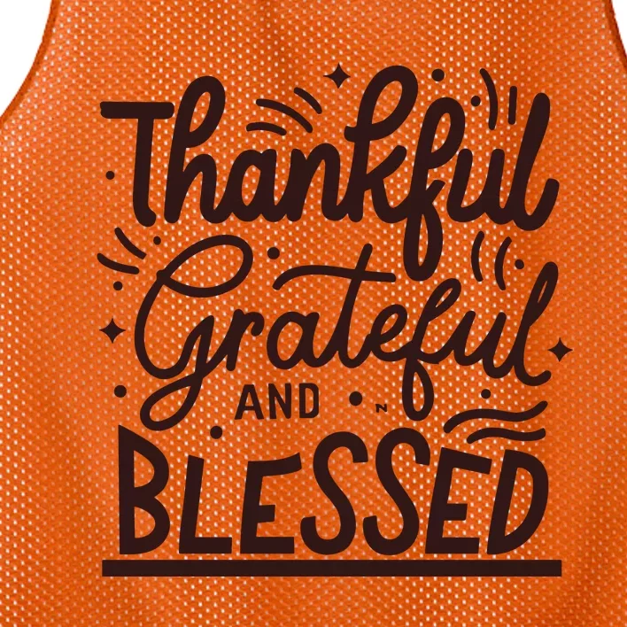 Thankful Grateful And Blessed Mesh Reversible Basketball Jersey Tank