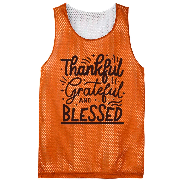 Thankful Grateful And Blessed Mesh Reversible Basketball Jersey Tank