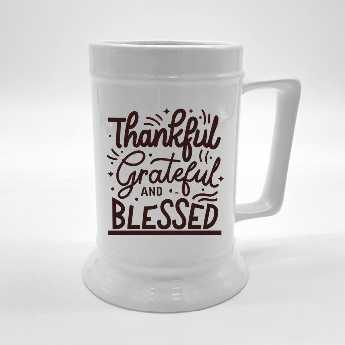 Thankful Grateful And Blessed Front & Back Beer Stein