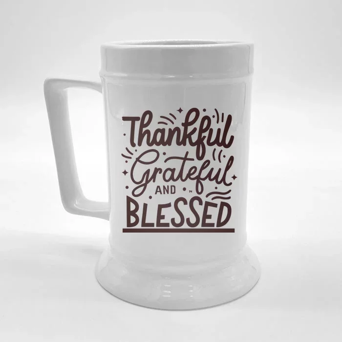 Thankful Grateful And Blessed Front & Back Beer Stein