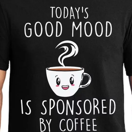 Today Good A Mood Is Sponsored Funny Coffee Graphic Plus Pajama Set