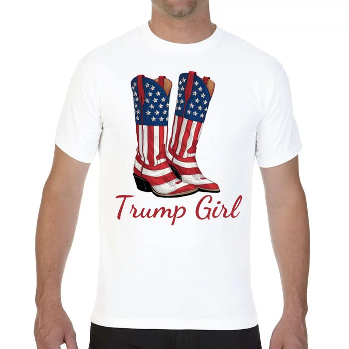 Trump Girl American Flag Conservative Vote Trump Republican Cowgirl Trump Girl Comfort Colors T-Shirt