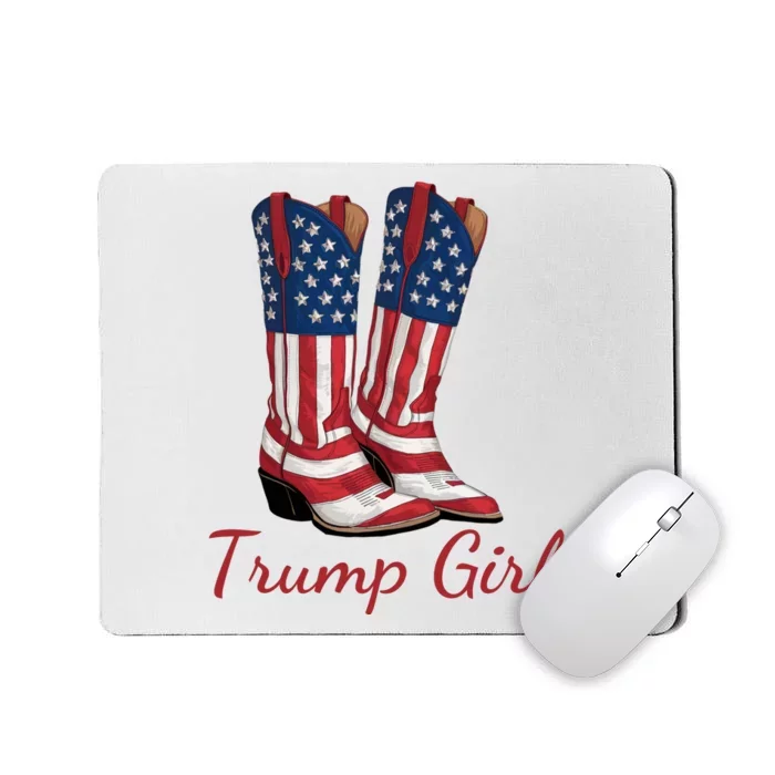 Trump Girl American Flag Conservative Vote Trump Republican Cowgirl Trump Girl Mousepad