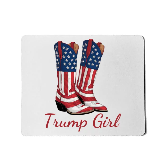 Trump Girl American Flag Conservative Vote Trump Republican Cowgirl Trump Girl Mousepad