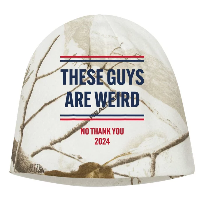 These Guys Are Weird No Thank You 2024 Funny Election Kati - Camo Knit Beanie