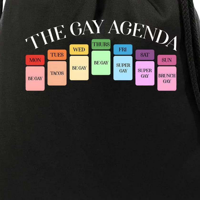 The Gay Agenda Lgbt Pride Month Drawstring Bag