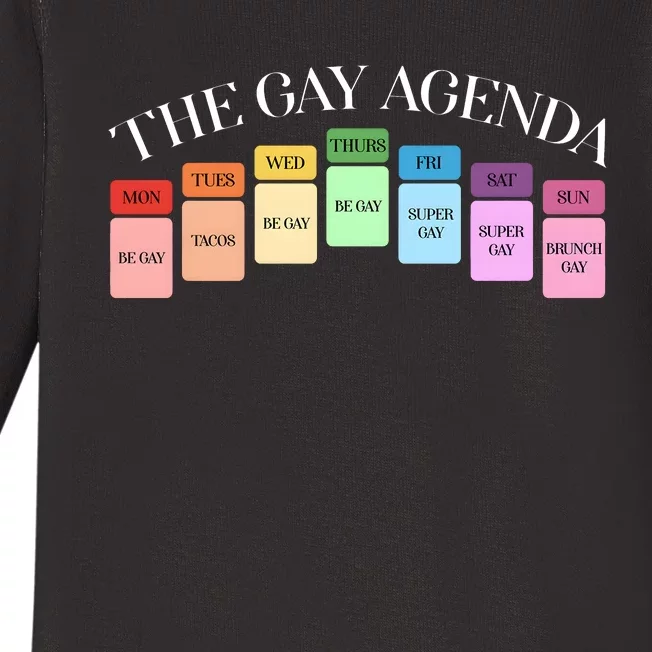 The Gay Agenda Lgbt Pride Month Baby Long Sleeve Bodysuit