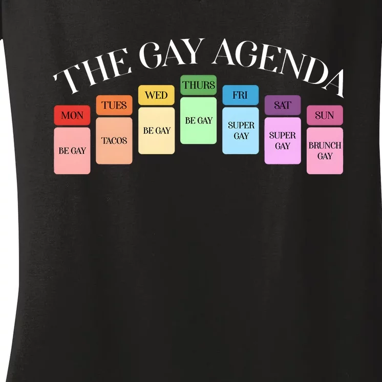 The Gay Agenda Lgbt Pride Month Women's V-Neck T-Shirt