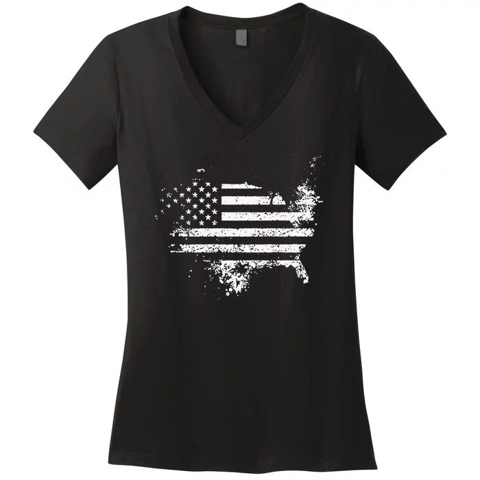 The Great American Flag Is In Our Hearts Women's V-Neck T-Shirt