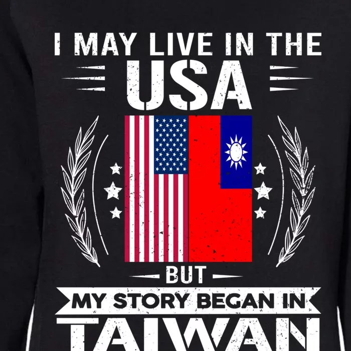 Taiwan Gift American And Taiwanese Flags Proud Taiwan Gift Womens California Wash Sweatshirt