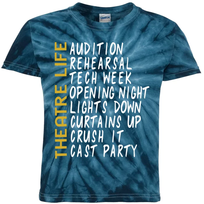 Theatre Gift Acting Thespian Play Director Kids Tie-Dye T-Shirt