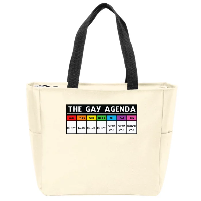 The Gay Agenda LGBT Pride Zip Tote Bag