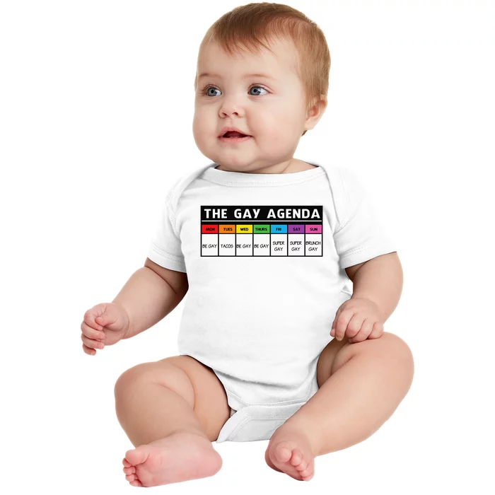 The Gay Agenda LGBT Pride Baby Bodysuit