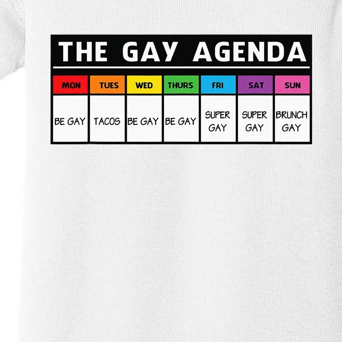 The Gay Agenda LGBT Pride Baby Bodysuit