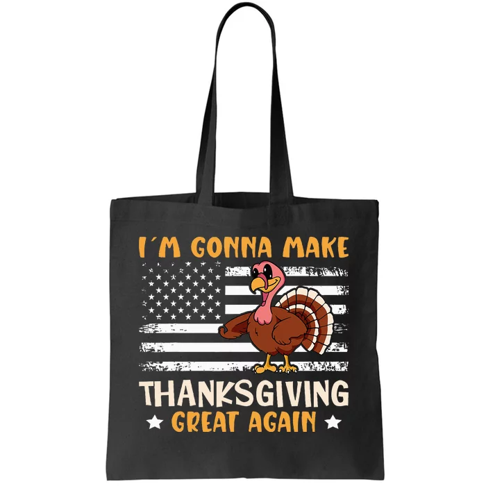 Thanksgiving Great Again Trump US Flag Tote Bag