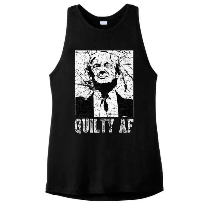 Trump Guilty Af Trump Guilty On 34 Counts Ladies Tri-Blend Wicking Tank