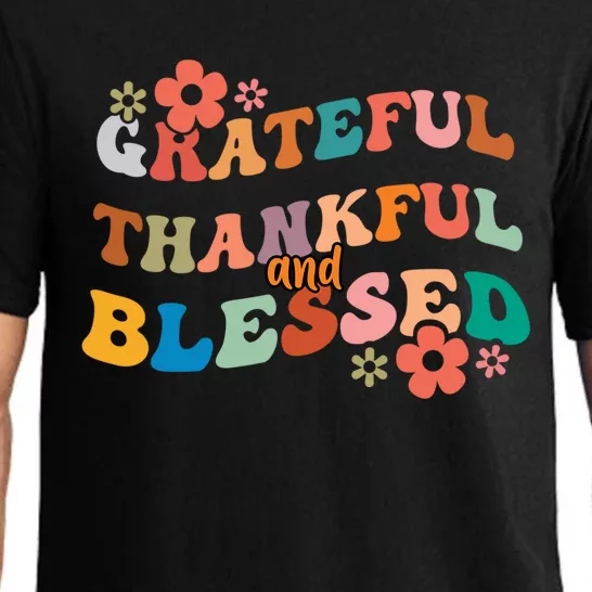 Thankful Grateful And Blessed Fall Autumn Vibes Costume Cool Gift Pajama Set