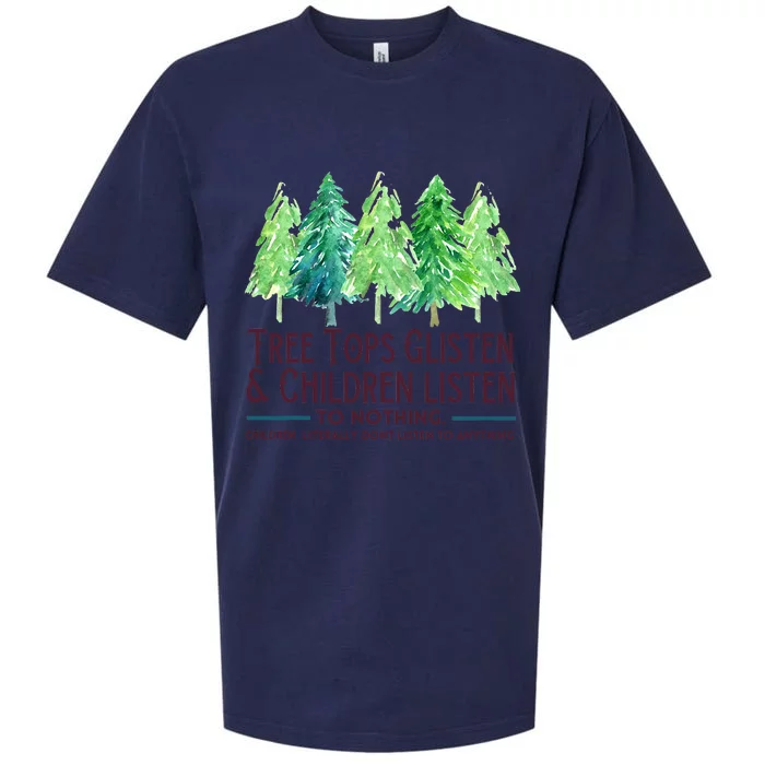 Treetops Glisten And Children Listen To Nothing Christmas Sueded Cloud Jersey T-Shirt