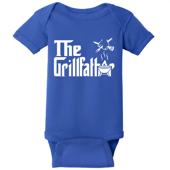 The Grillfather Bbq Grill Pitmaster Smoker Funny Barbecue Gift Baby Bodysuit