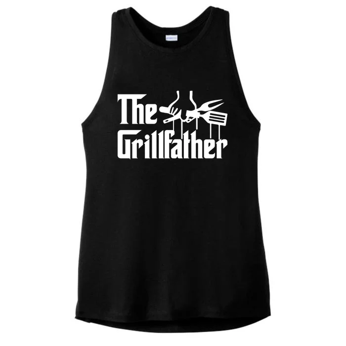 The Grillfather Bbq Lovers Foodie Present Gift Ladies Tri-Blend Wicking Tank