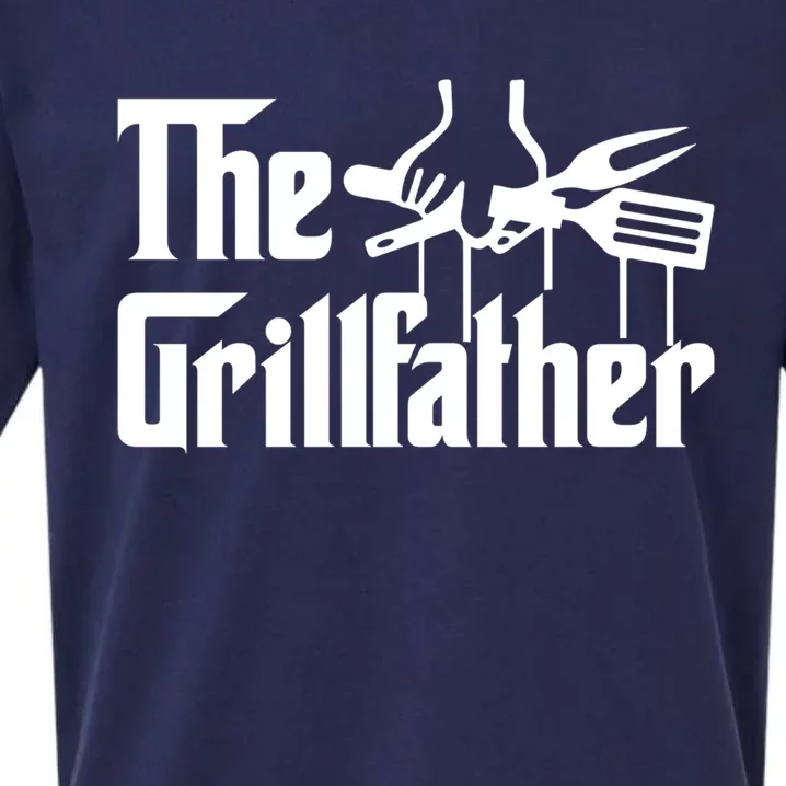 The Grillfather Bbq Lovers Foodie Present Gift Sueded Cloud Jersey T-Shirt