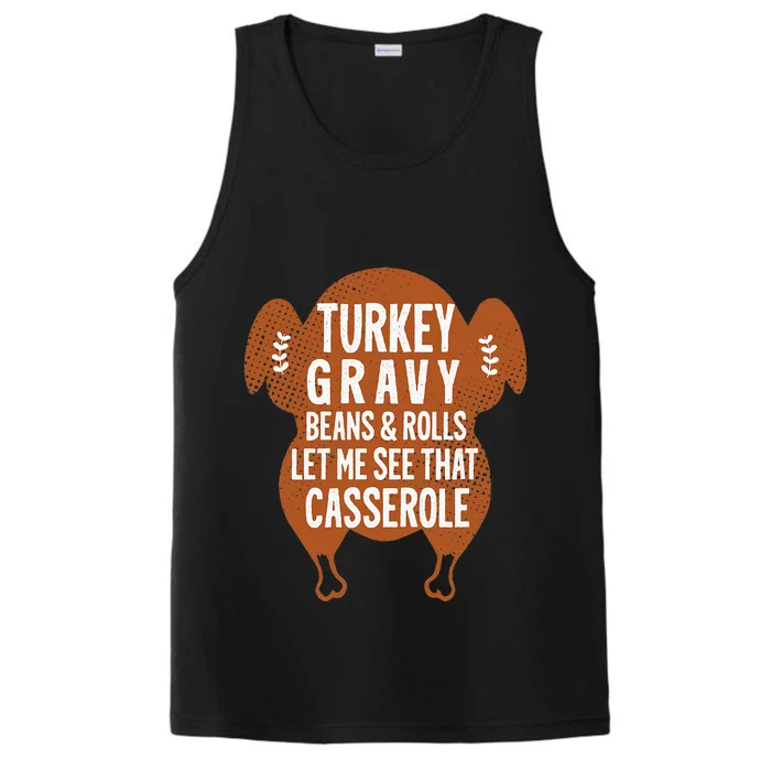 Turkey Gravy Beans And Rolls Let Me Casserole Thanksgiving Performance Tank