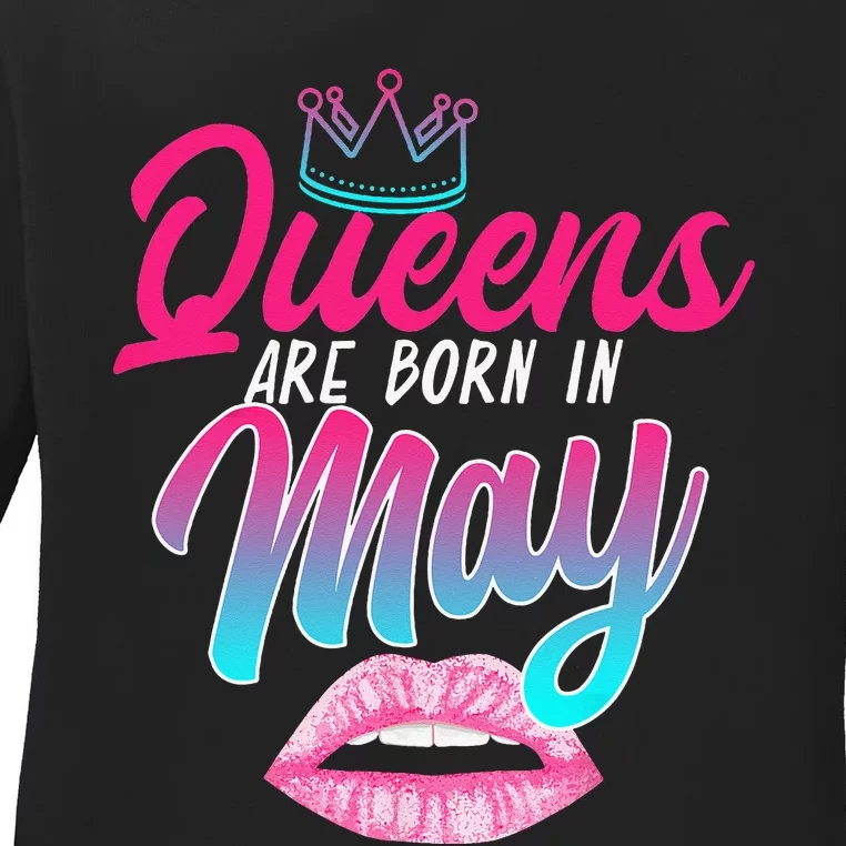 Taurus Gemini Birthday Queens Are Born In May Zodiac Sign Ladies Long Sleeve Shirt