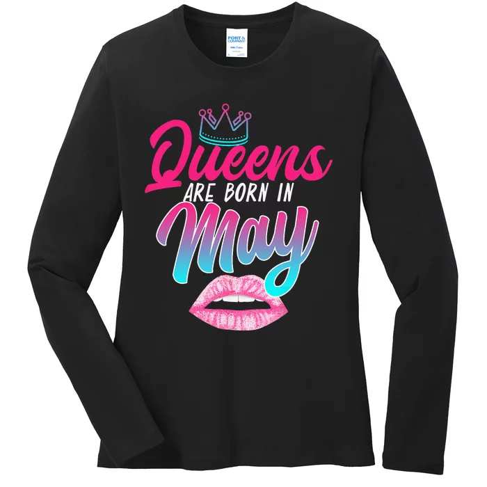 Taurus Gemini Birthday Queens Are Born In May Zodiac Sign Ladies Long Sleeve Shirt