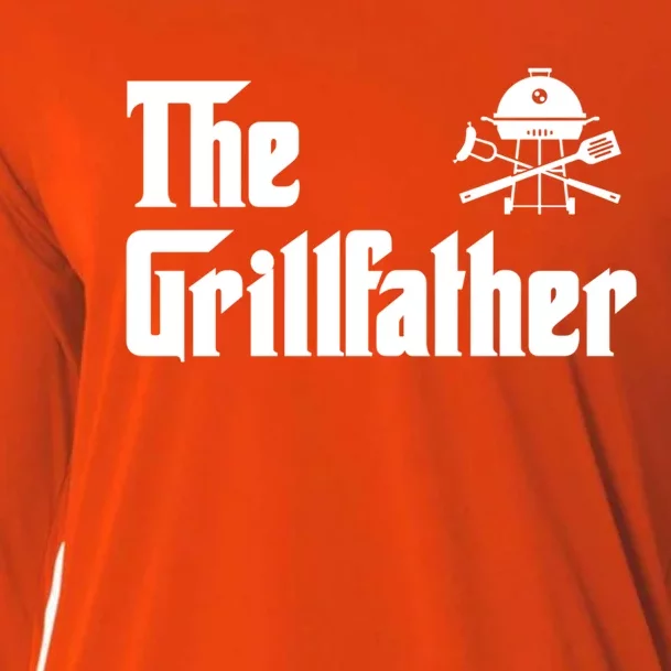 The Grillfather Bbq Funny Barbecue Grill Gift Cooling Performance Long Sleeve Crew