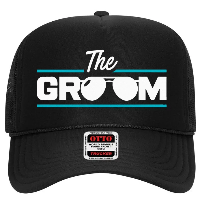 The Groom Bachelor Party Stag Grooms Getaway Wedding High Crown Mesh Trucker Hat