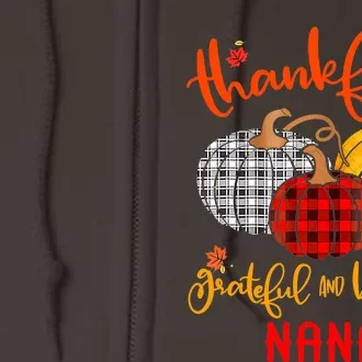 Thankful Grateful Blessed Nana Autumn Fall Pumpkin Outfit Full Zip Hoodie