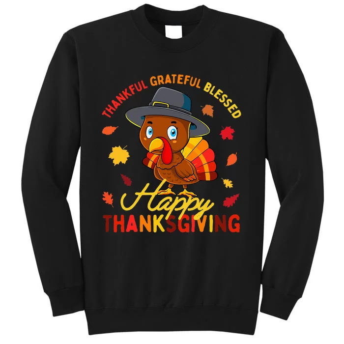 Thankful Grateful Blessed Thanksgiving Turkey Girls Sweatshirt