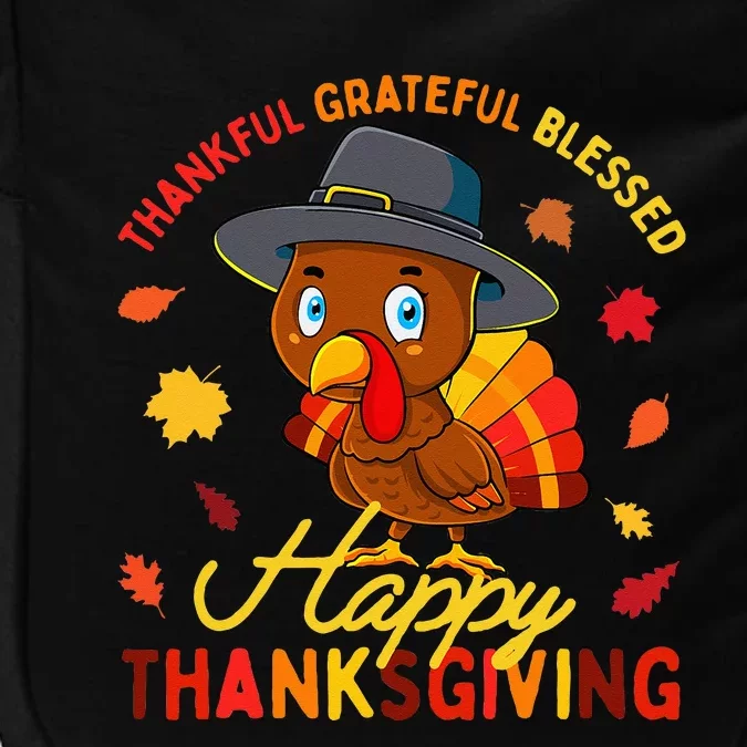 Thankful Grateful Blessed Thanksgiving Turkey Girls Impact Tech Backpack